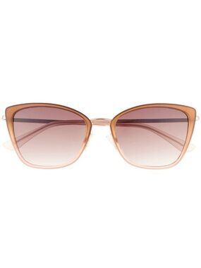 QUAY Clickbait Sunglasses Polarized Rose Gold Honey Coral Ombre Frame Brown Lens